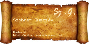 Szohner Gusztáv névjegykártya